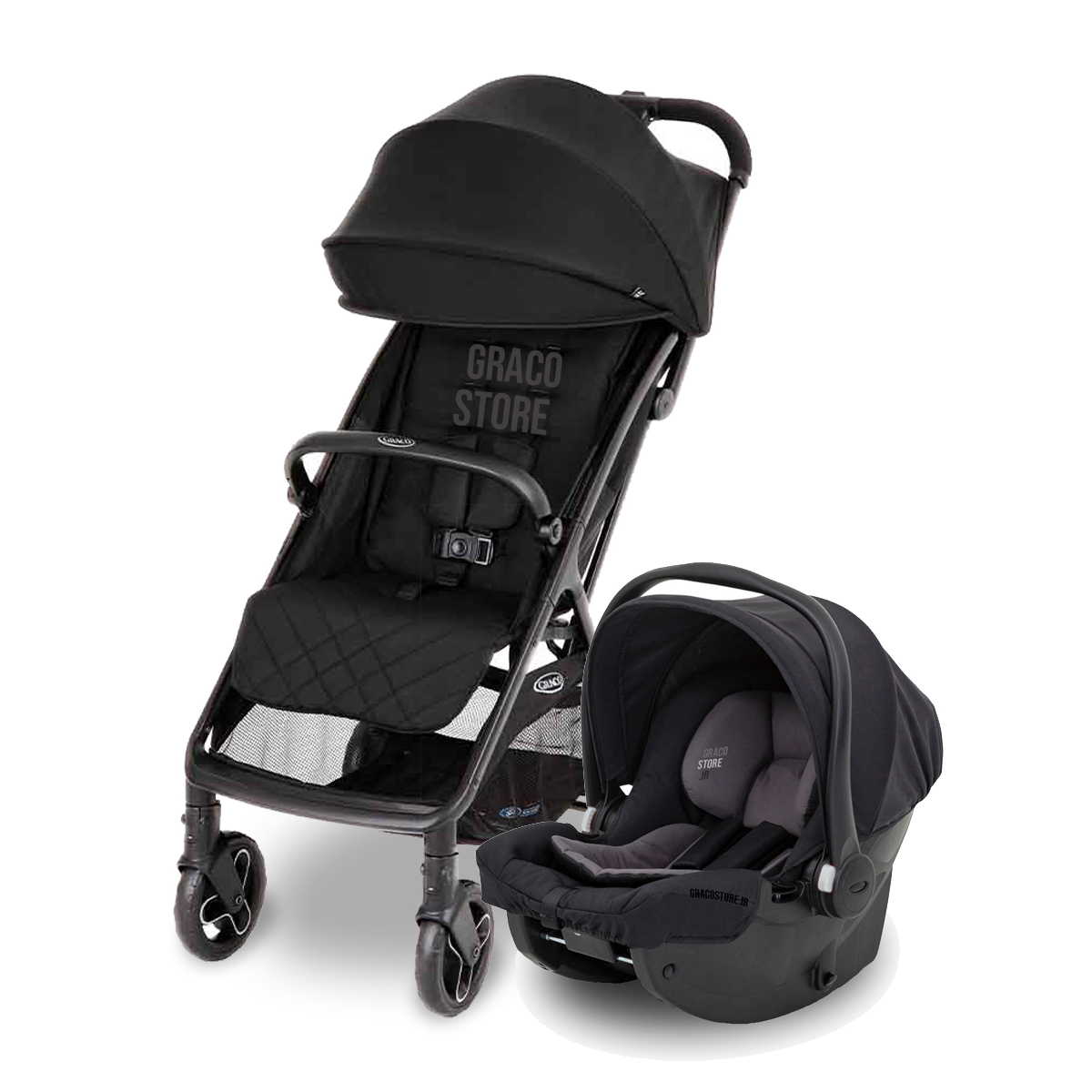 کالسکه و کریر گراکو مدل Myavo MidNight, کالسکه گراکو مدل Myavo, کالسکه مسافرتی گراکو, کالسکه گراکو, کالسکه و کریر گراکو کالسکه و کریر گراکو مدل Myavo MidNight